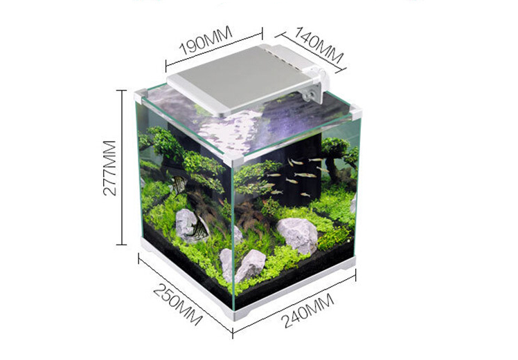 SunSun ATK-250D 4gal Nano Fish Tank w/ 6W LED Light & Internal Filter Gallery